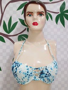 (470)Blue Tie-Dye Bikini Top