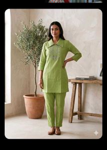 Lime Green Embroidered Kurta Set