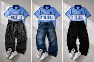 Blue Athletica Combo Fit 🔥 | Trendy Oversized Tee