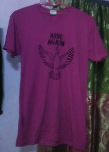 Pink T-Shirt with Dove Graphic