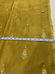 Elegant Yellow Embroidered material use to dresse