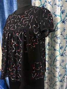 Sparkling Sequin Black Top