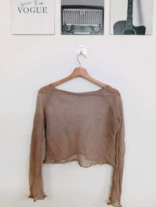 Sheer Mesh Long Sleeve Top