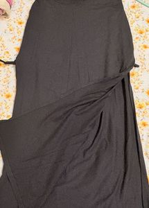 black wrap maxi skirt