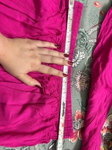 Vibrant Pink Embroidered Kurta with Plazzo