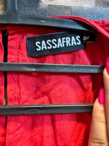Sassafras Red Tapered Leg Jumpsuit