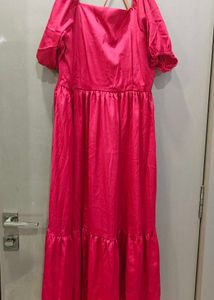 Pink corseted fit and flare dress 🩷