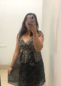 Chic Leopard Print & Lace Mini Dress