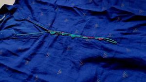 Price Drop! Royal Blue Pure Cotton Kurta Stitched
