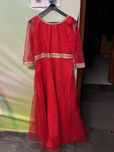 Stunning Red Kurta with Gold Embellishments