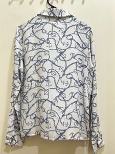 Anchor Print Button-Up Shirt