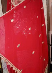 Red Embroidered Kurta Set with Dupatta