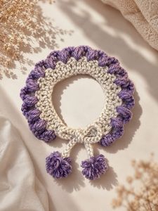 Handmade Crochet cat collar