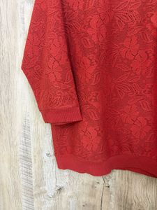Red Floral Lace Top