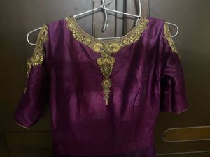 Elegant Purple Embroidered Anarkali Gown