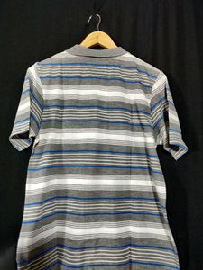 Grey Stripes Polo T-Shirt ( Men)