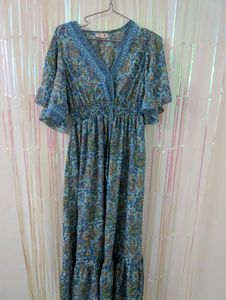 Boho Floral Print Maxi Dress
