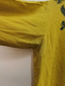 Women Yellow Printed Rayon Kurta