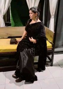 😱Model Trending Beautiful Black Saree 💕