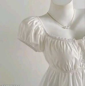 Chic White Square Neck Puff Sleeve Top