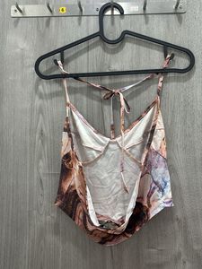 Marble Print Tie-Back Tank Top