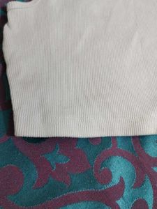 Cream Ribbed Cropped Tank Top
