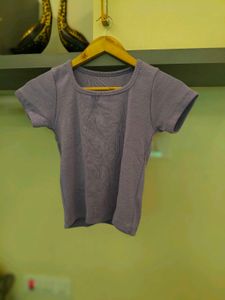 Basic Ribbed Cropped T-Shirt