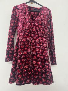 Floral Velvet Mini Dress