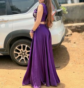 Stunning Purple Embroidered Lehenga Choli Set