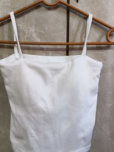 White Ribbed Tank Top