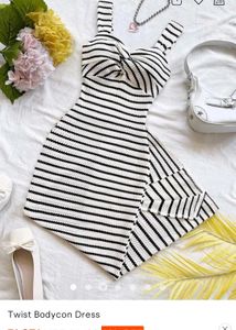 Striped Twist Bodycon Dress