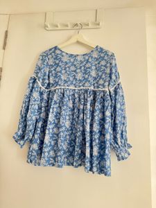 Blue Floral Print Top