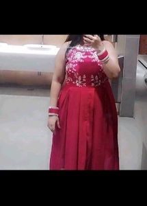 Beautiful Pink Embroidered Ethnic Gown