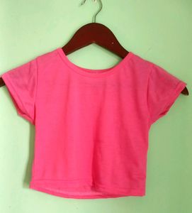 Pink Cold Shoulder Top For Girls