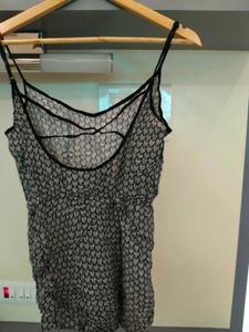 Black &amp; White Patterned Romper