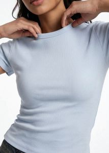 Light Blue Ribbed T-Shirt