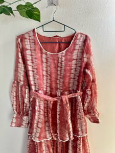 (Juniper) Coral Maxi Dress with Tie Waist