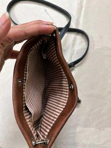Western Style Embellished Brown Crossbody Bag