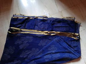 Elegant Blue Floral Saree