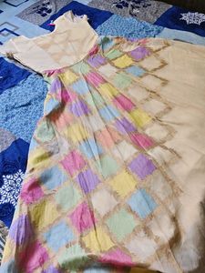 Boho Pastel Patchwork Maxi Dress