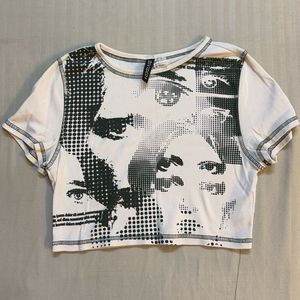 Graphic Print Crop Top