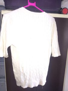 White Cable Knit Top