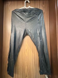 Black leather nylon tites