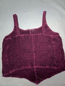Boho Embroidered Purple Tank Top