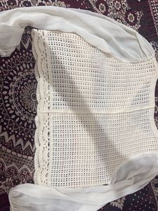 Chic Crochet &amp; Sheer Sleeve Top