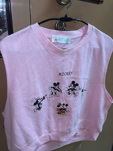 Pink Mickey Mouse Crop Top
