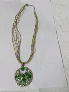 Green Stone Pendant Necklace