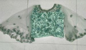 Embroidered Mint Green Blouse