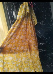 Sunny Yellow Floral Maxi Dress