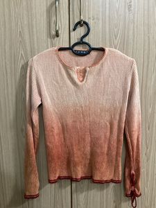 Ribbed Ombre Long Sleeve Top